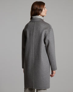 Double melange Grey Cashmere coat
