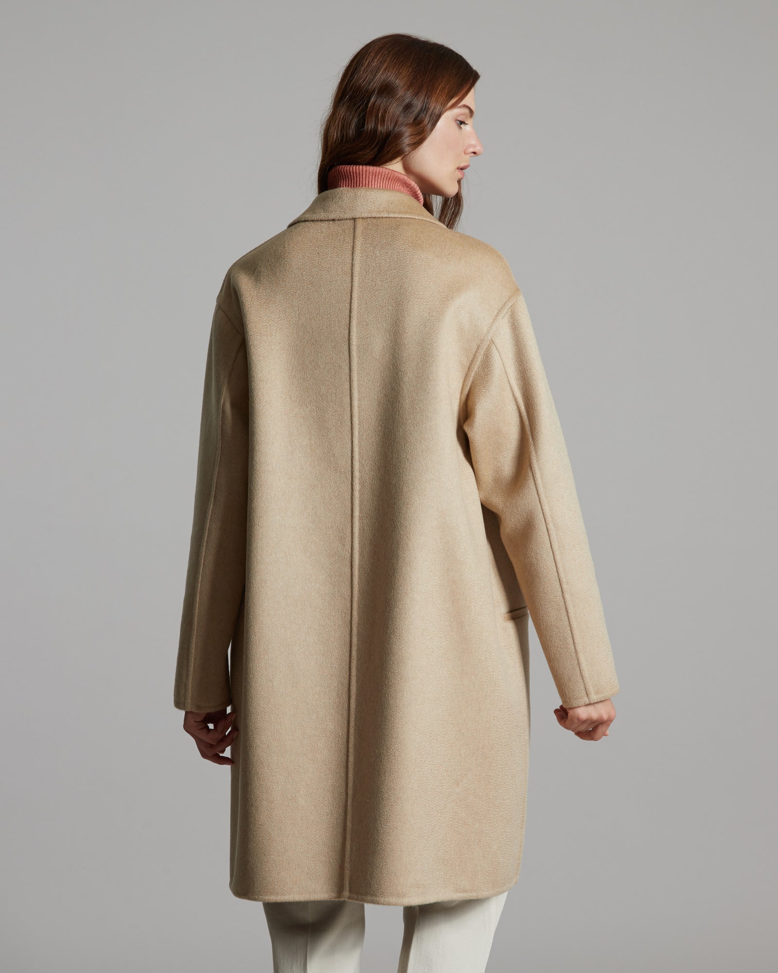 Beige coat in double cashmere