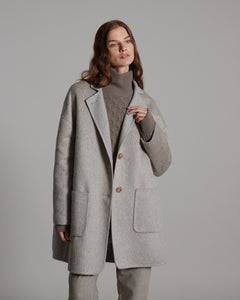 Coat in double face cashmere and mohair