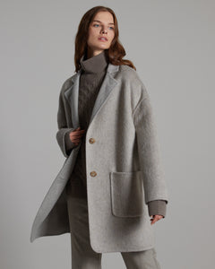 Coat in double face cashmere and mohair