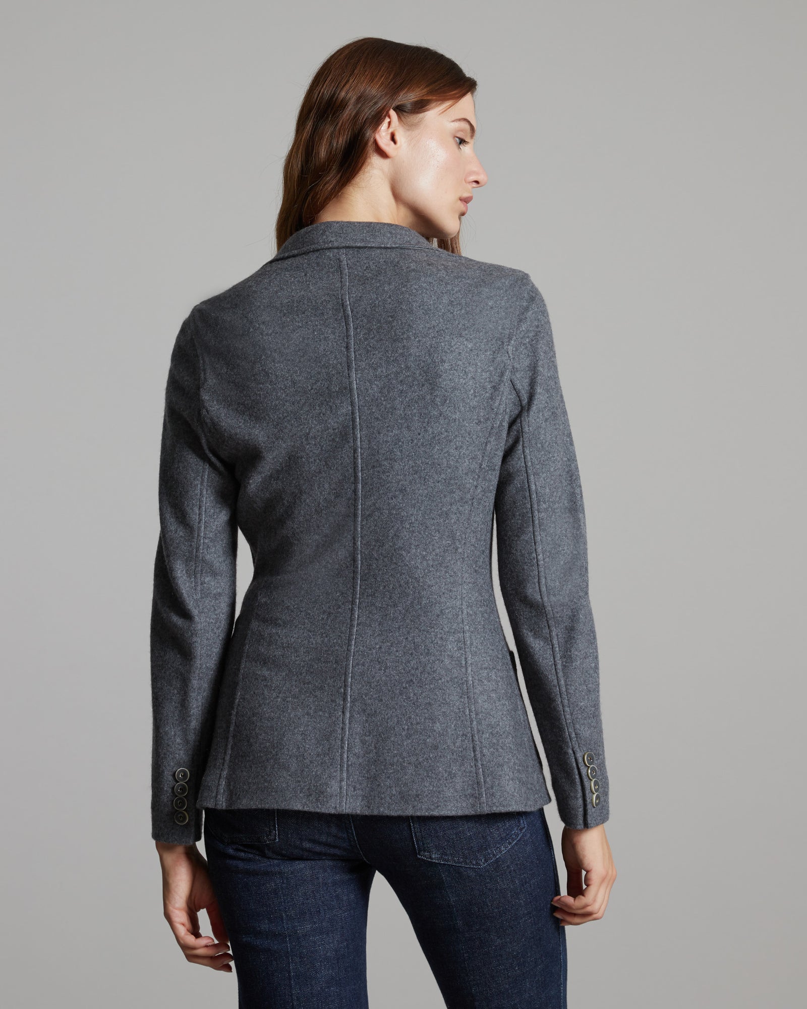 Dark grey cashmere fleece Kate blazer