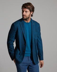 Cobalt blue cashmere fleece blazer