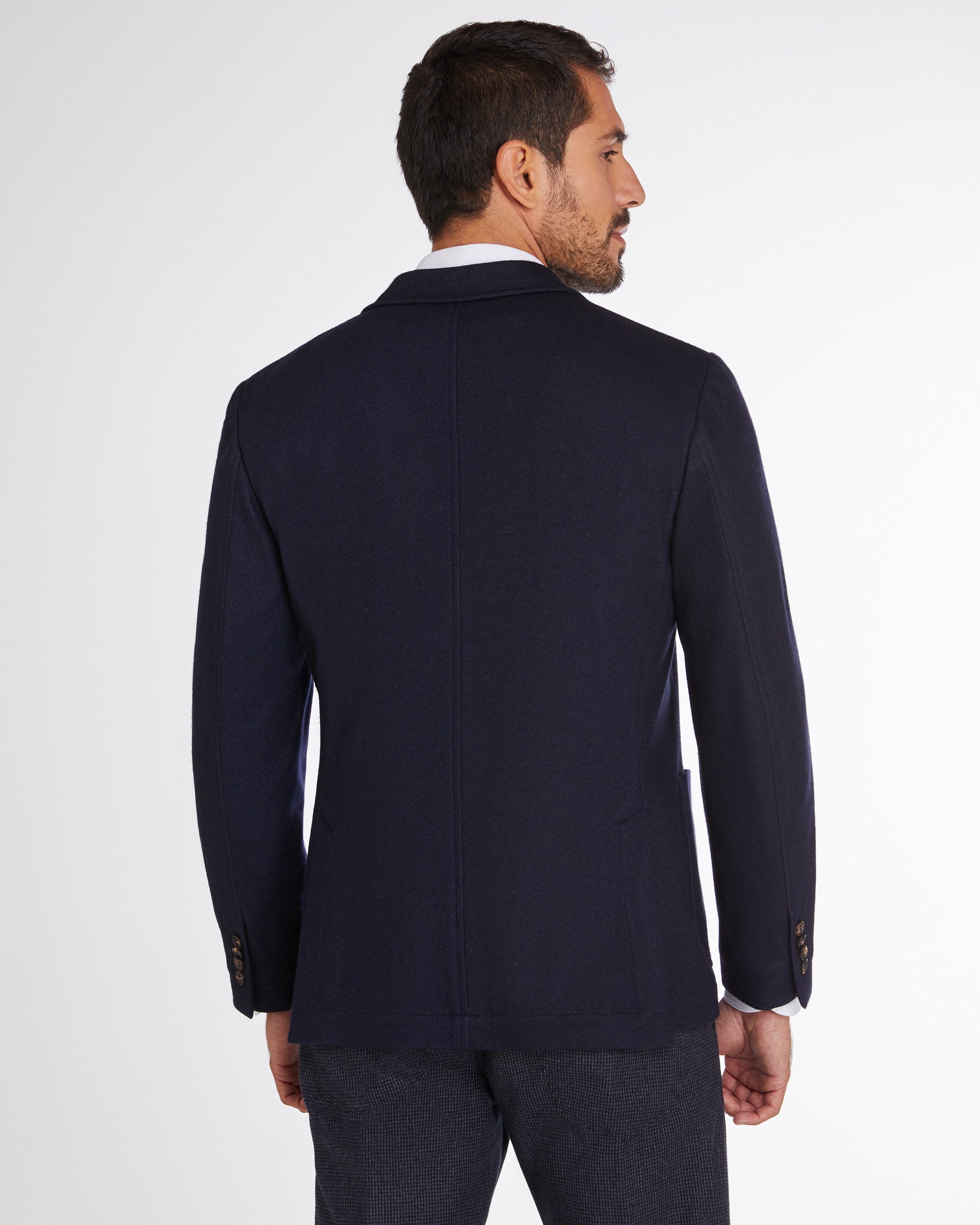 Blue cashmere fleece blazer