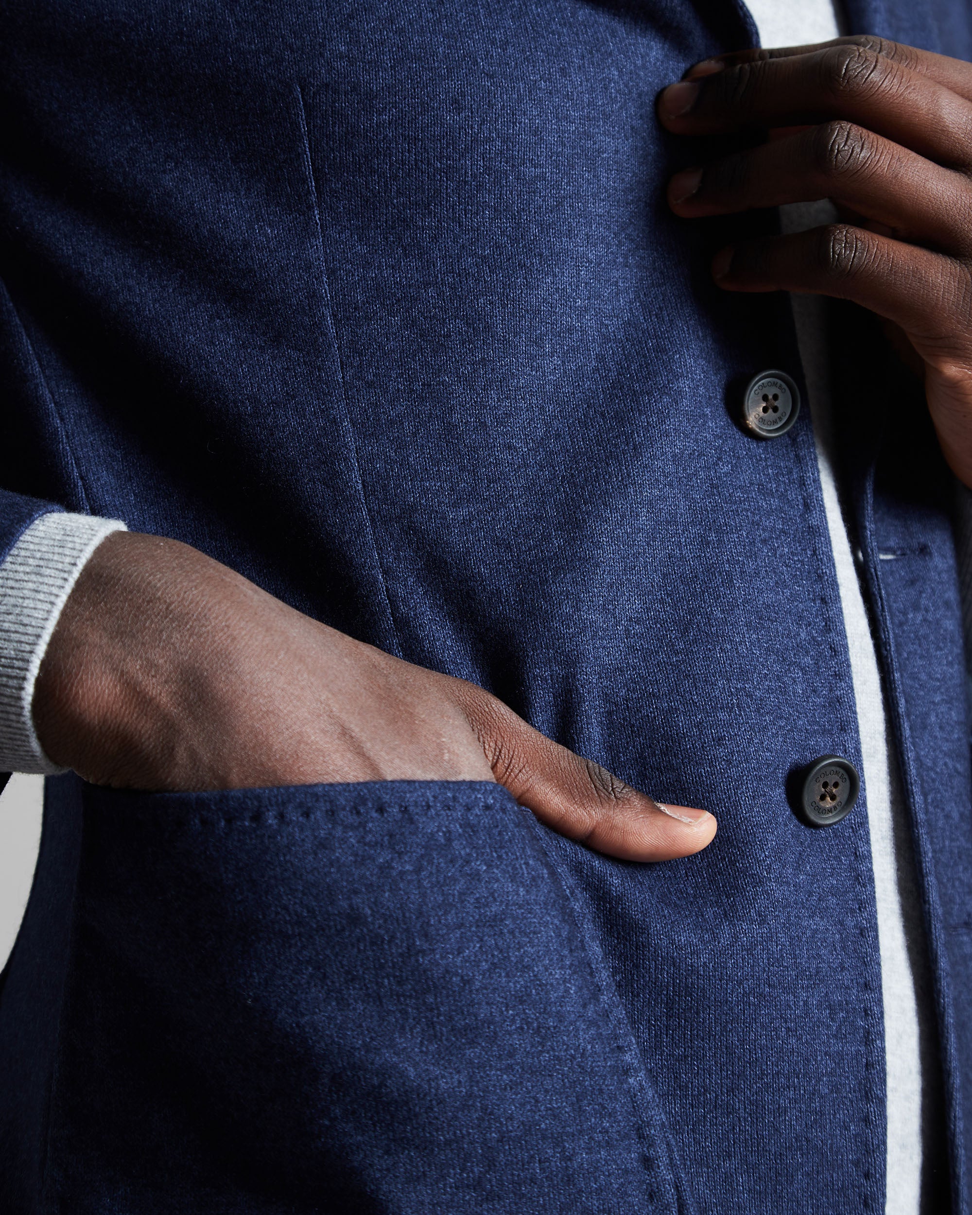 Blue cashmere fleece blazer