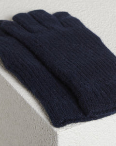 Blue Kid Cashmere knitted gloves