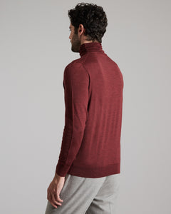 Bordeaux cashmere and silk men's turtleneck sweater