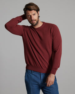 Bordeaux kid cashmere round-neck sweater