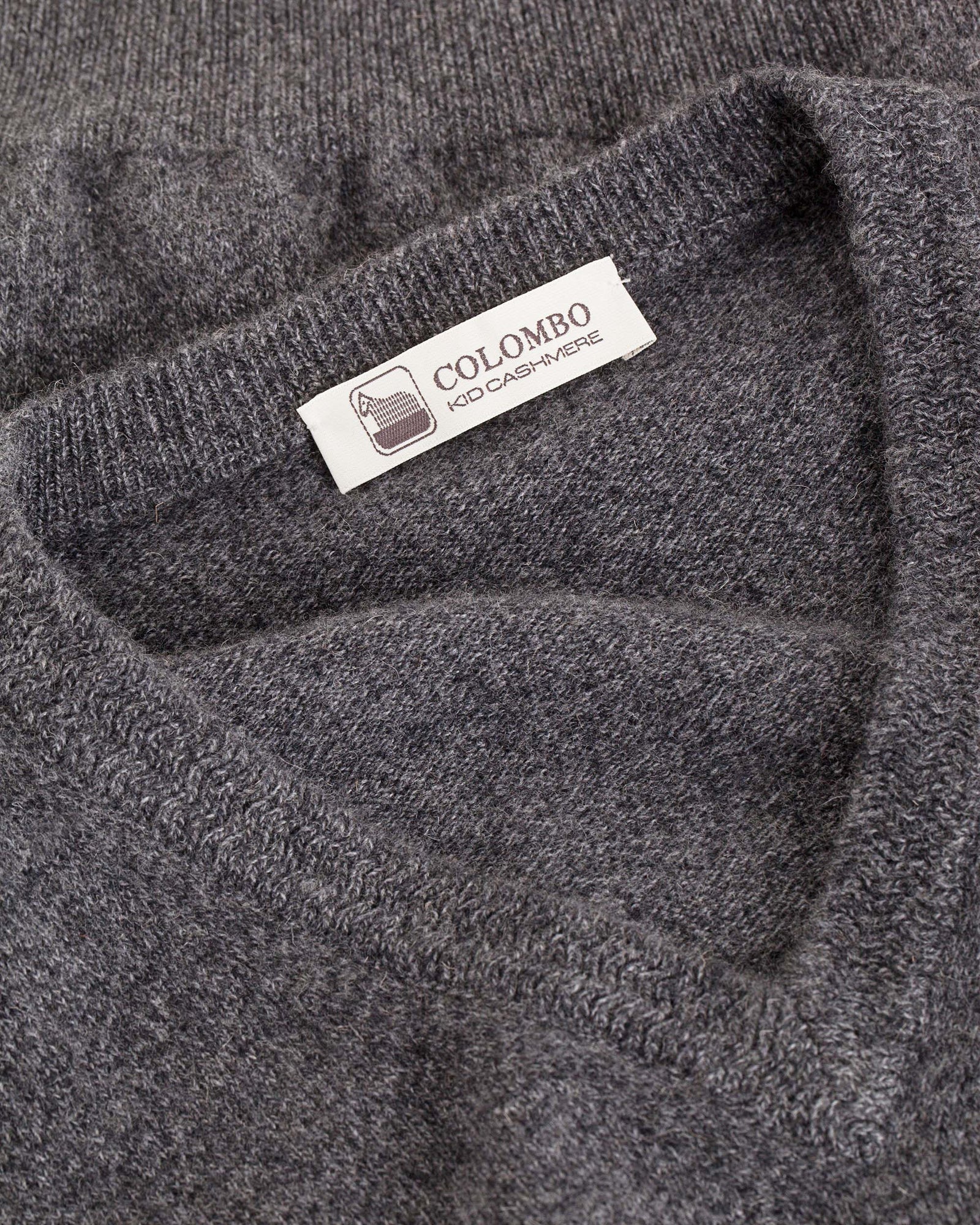 Grey kid cashmere V-neck sweater