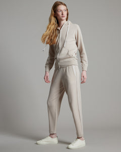 Beige Pink Kid Cashmere jogging pants with cashmere and silk profiles