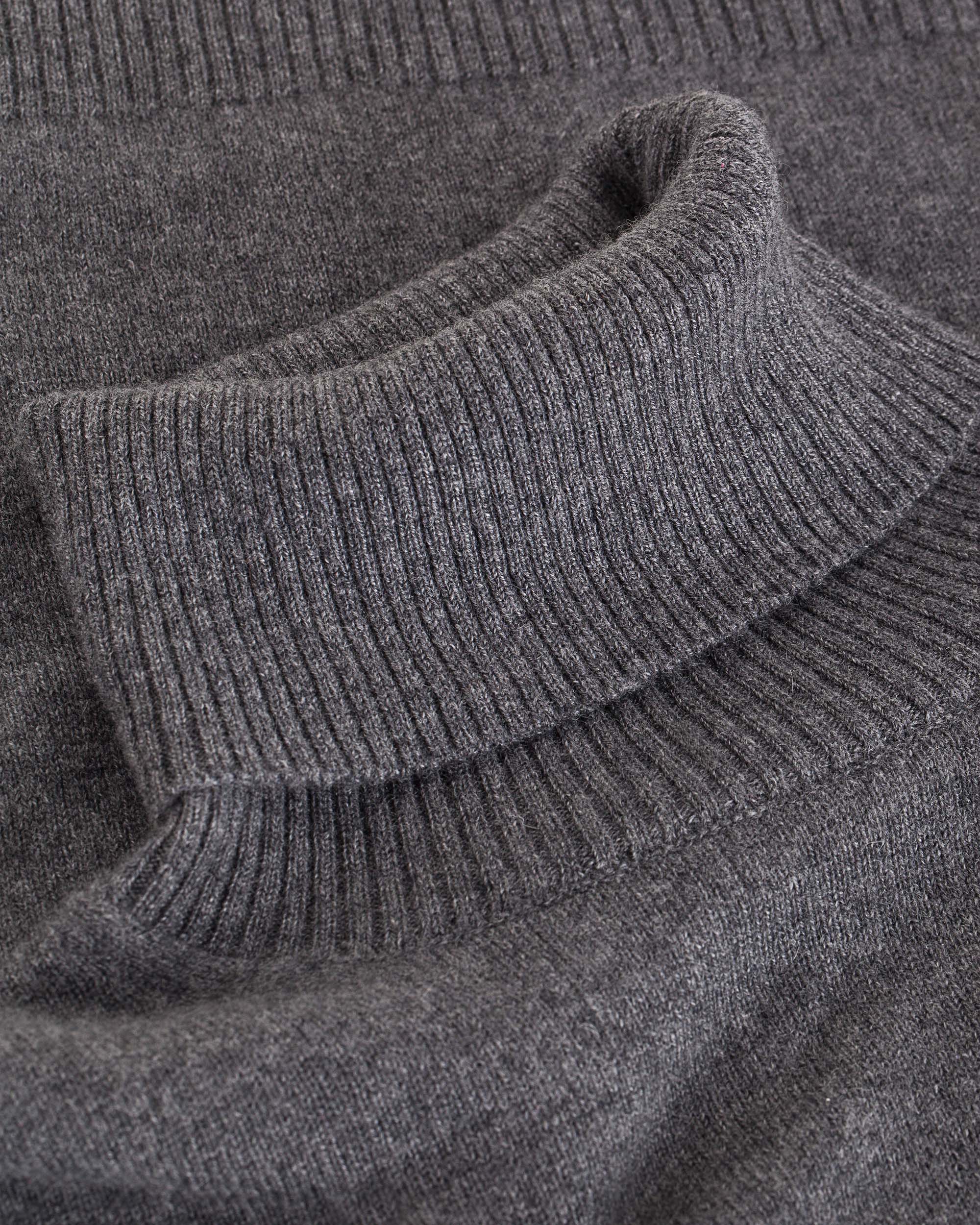 Dark grey kid cashmere turtleneck sweater